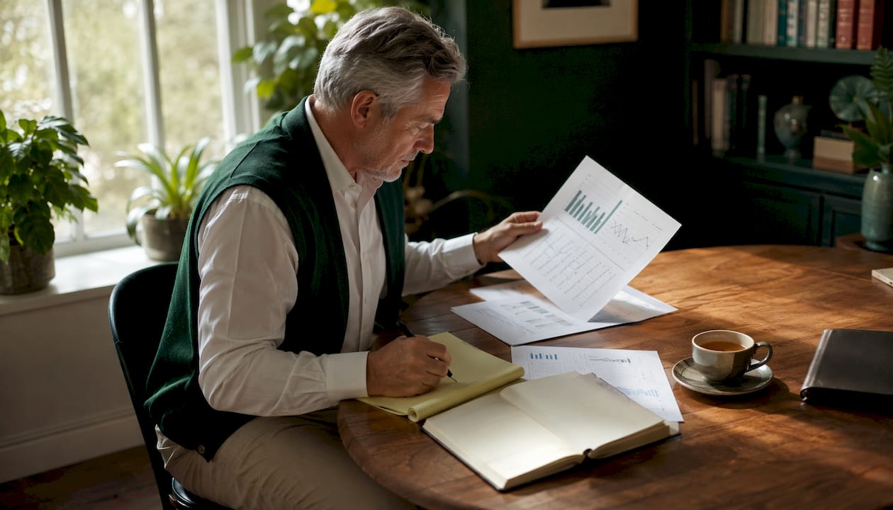 Buyer agent preparing for negotiation at meeting table