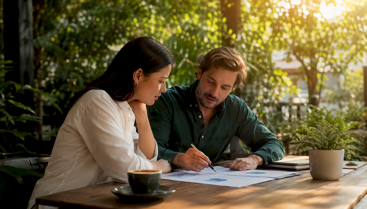 Buyers discussing auction market trends