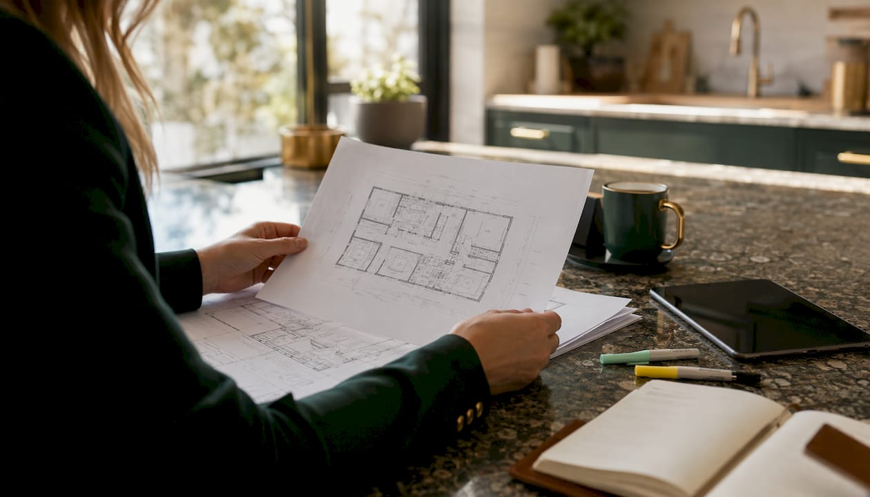 Buyers agent reviewing property documents