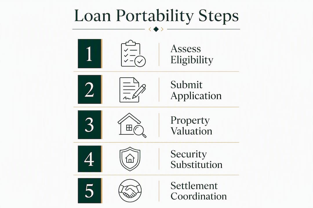 Infographic showing loan portability process steps