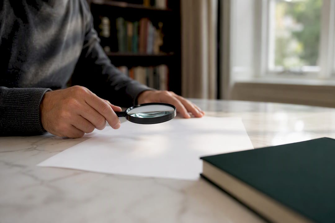 Buyer's agent examining house plan