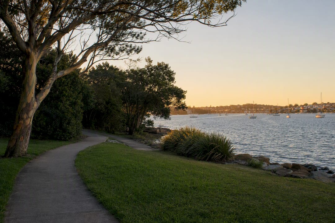 Balmain waterfront park with harbour views