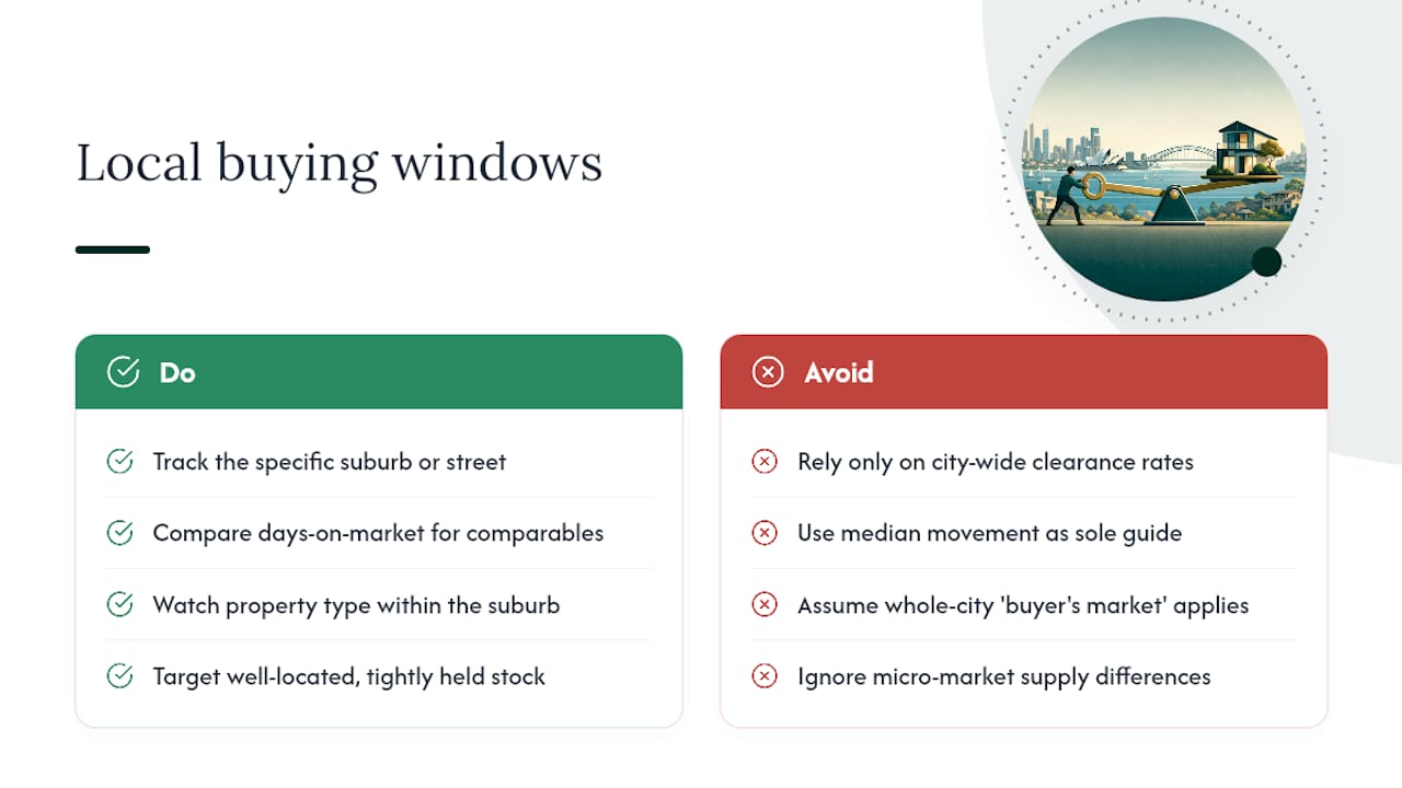 Do different Sydney suburbs have different buying windows? — overview diagram