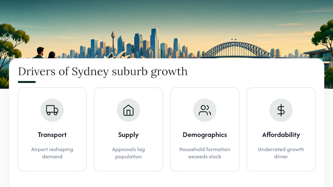What is driving suburb-level growth across Sydney? — overview diagram