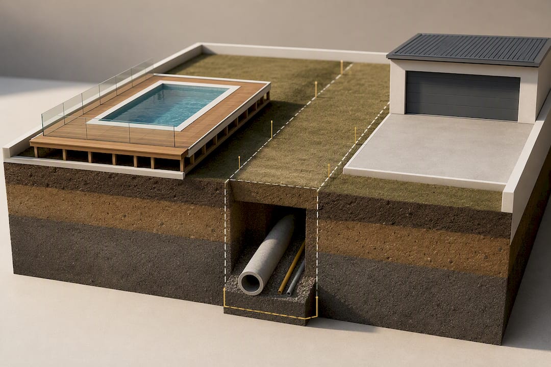 Illustration of structures outside easement corridor