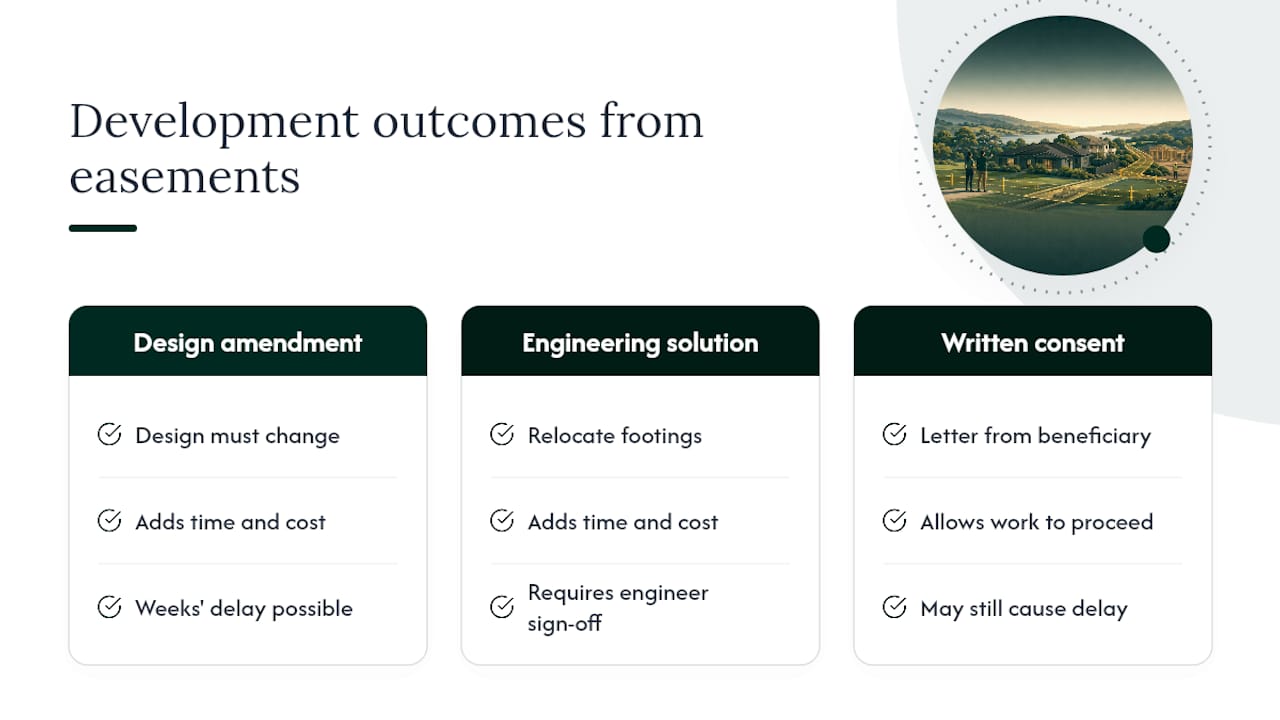 Three possible easement approval outcomes