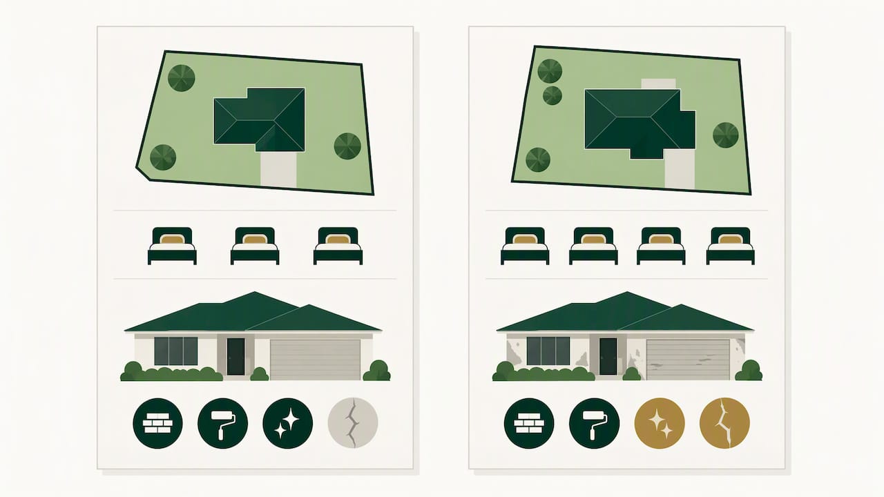 Property details compared across two documents