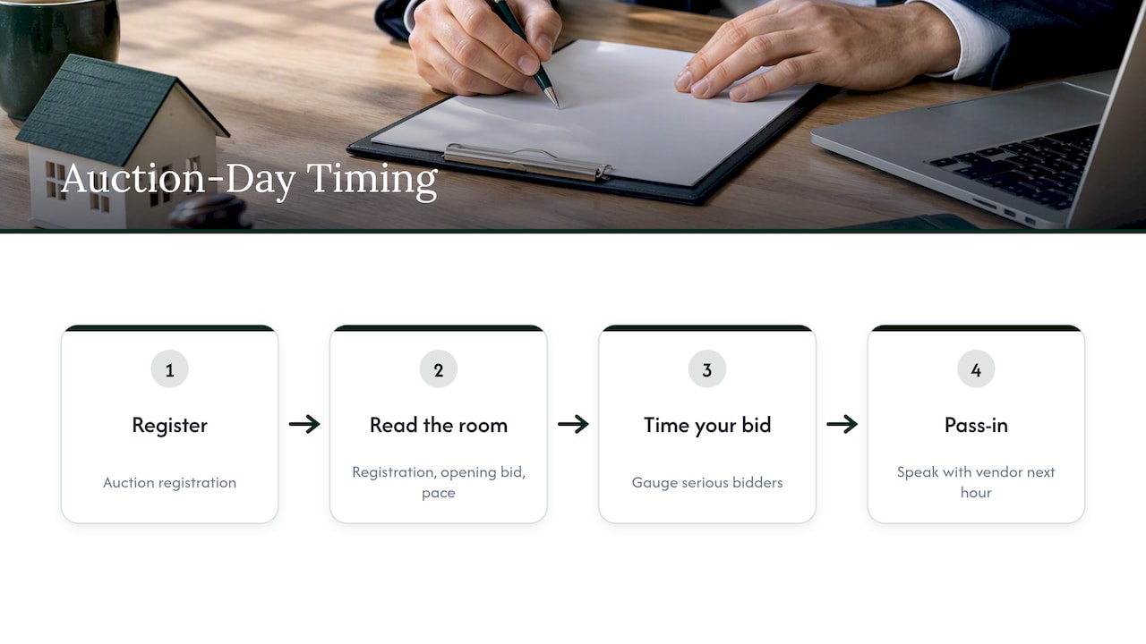 Auction-day signals and post-auction negotiation timing